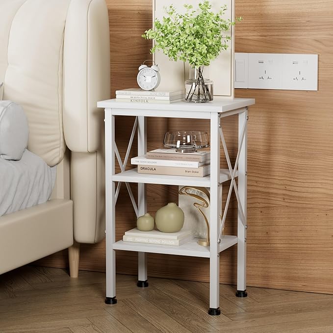 VECELO Modern Nightstands X-Design Side End Table Night Stand - Image 4