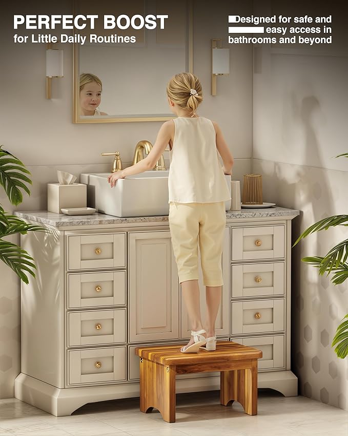 Wooden Step Stool, Wooden Beside Step - Image 5