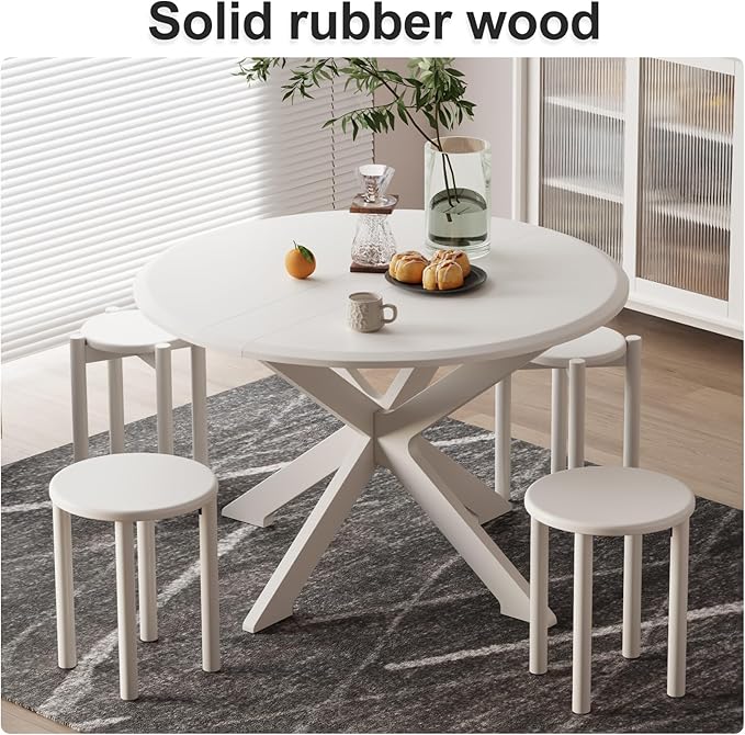 Stackable Stools Set of 4, Wood Stool 18 Inch Stool Stackable Side Tables - Image 4