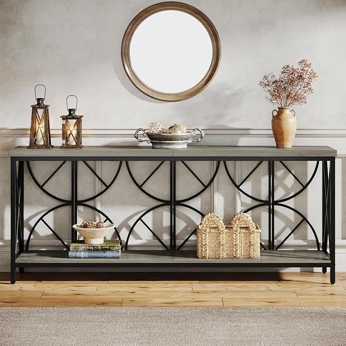 70.9-Inch Extra Long Sofa Table, Narrow Console Table Behind Couch - Image 4