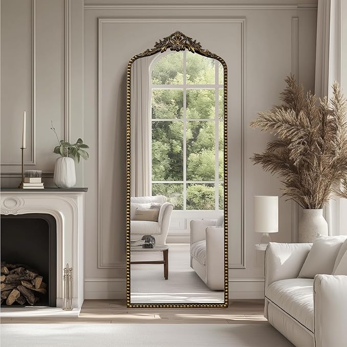 G-LEAF Vintage Baroque Full Length Floor Mirror 22"X65", Victorian Antique - Image 2