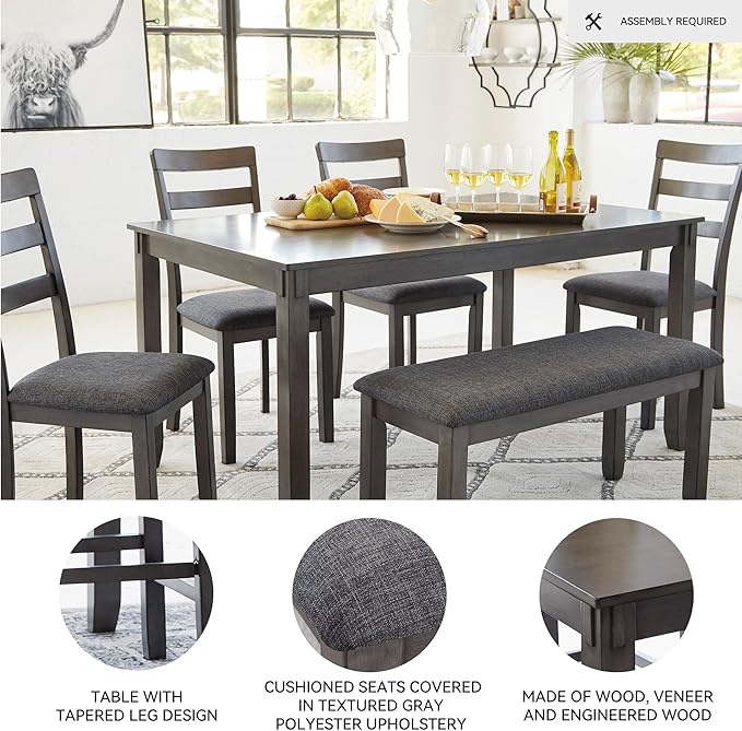 Signature Design by Ashley Bridson Modern 6 Piece Dining Set, Includes Dining - Image 3