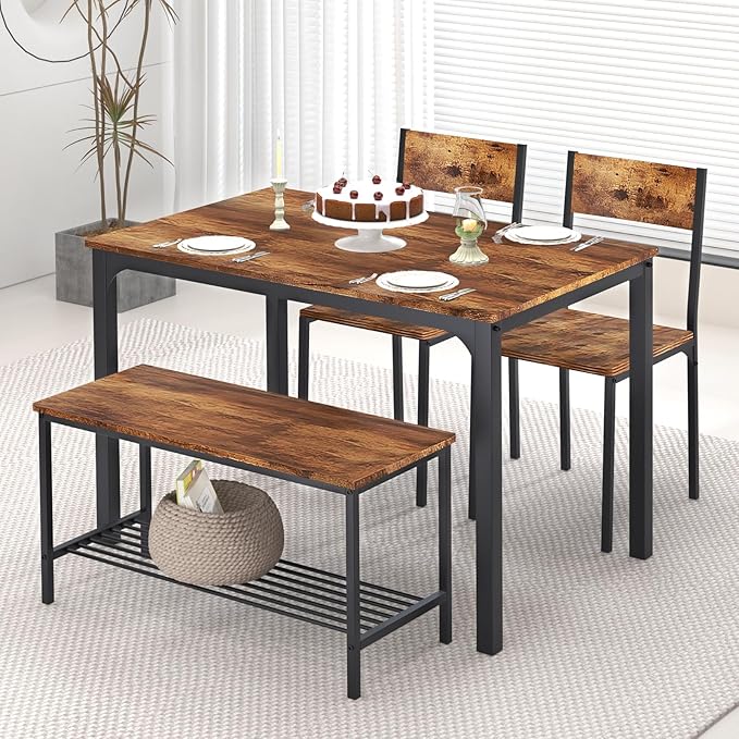 SogesHome 4-Piece Kitchen Table and 2 Chairs by SogesHome