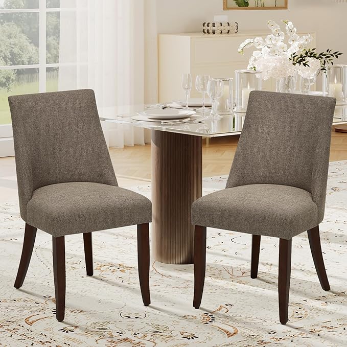 COLAMY Upholstered Dining Chairs Set of 2, Mid Century Modern Kitchen Chairs by COLAMYINC