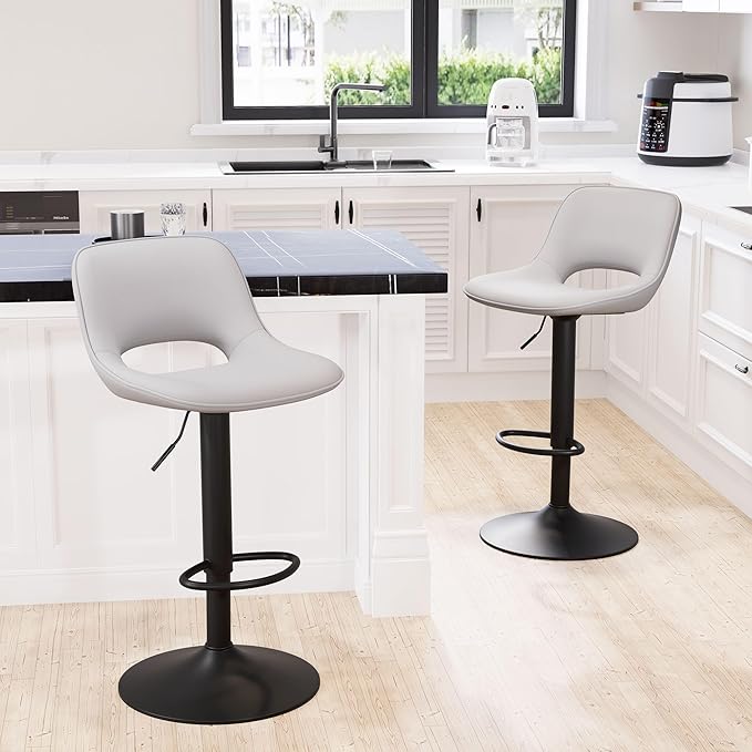 YOUNIKE Bar Stools Set of 2 Modern Swivel Barstools, Adjustable Counter Height - Image 8