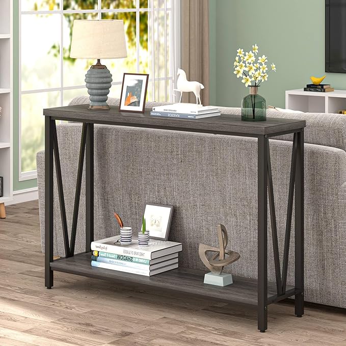 FOLUBAN Console Table for Entryway, Modern Sofa Table Behind Couch, Narrow - Image 6