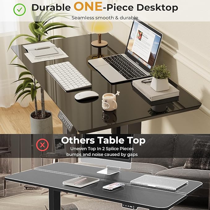 JOY worker Small Glass Standing Desk, Mobile White Sit to Stand Workstation - Image 5