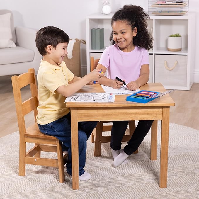 Melissa & Doug Solid Wood Table and 2 Chairs Set - Image 5