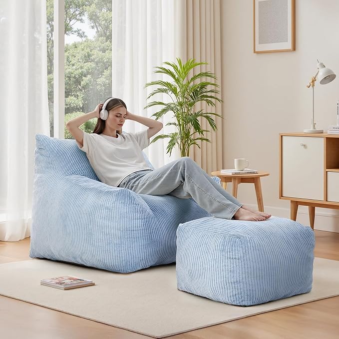 INMOZATA Bean Bag Chair for Adults, 3FT Beanbag Chairs - Image 6