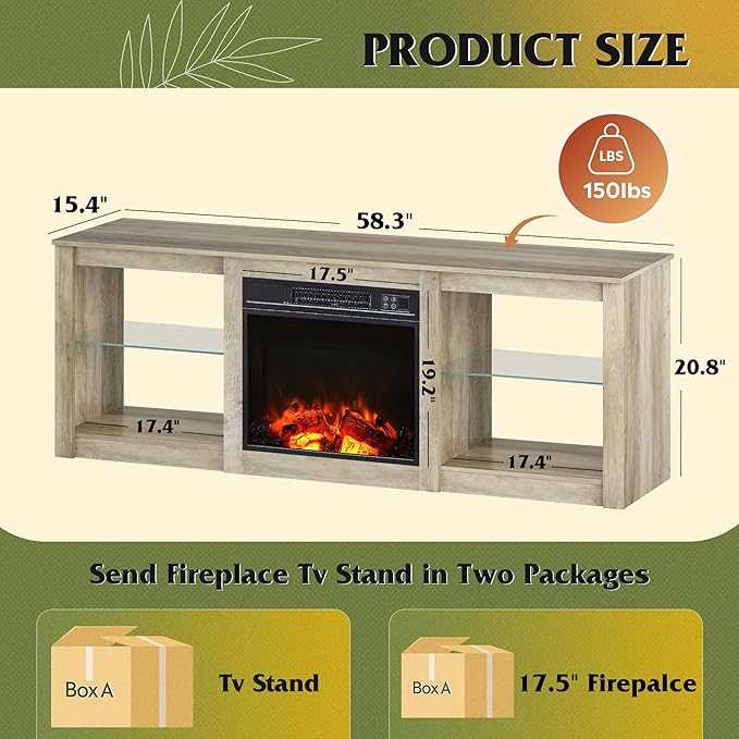 WLIVE 58 Inches Fireplace TV Stand - Image 3