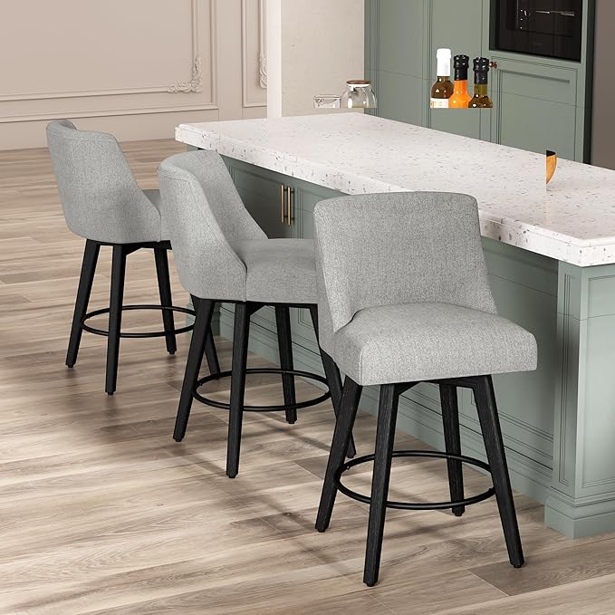 Counter Height Bar Stools Set of 4, Modern Swivel Barstools - Image 9