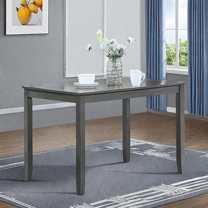 Dining Table for 4, Wooden Rectangular Kitchen Table - Image 6