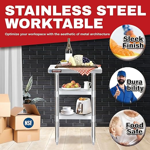DuraSteel Food Prep Stainless Steel Table - Image 3