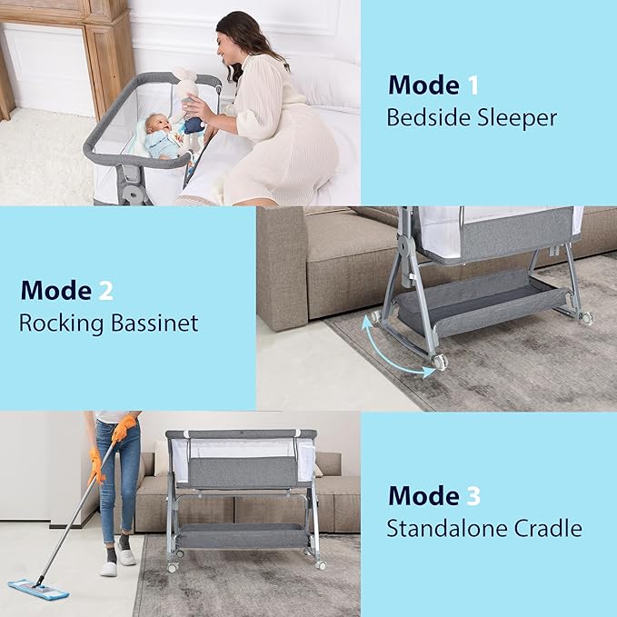 3 in 1 Baby Bassinet Bedside Sleeper - Image 3