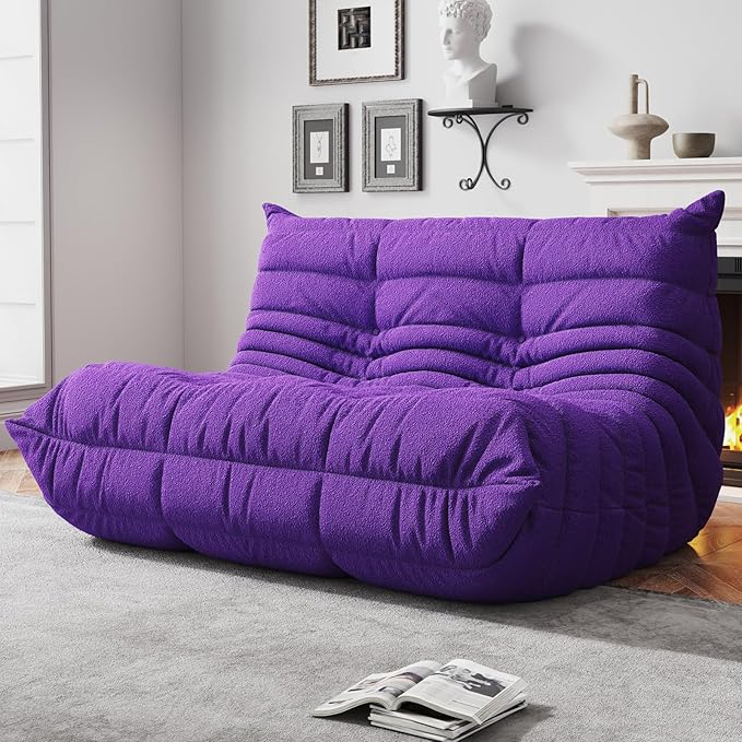 Bean Bag Chairs for Adults, Memory Foam Couch Loveseat Sofa Chair, Soft Teddy by WHGBJA