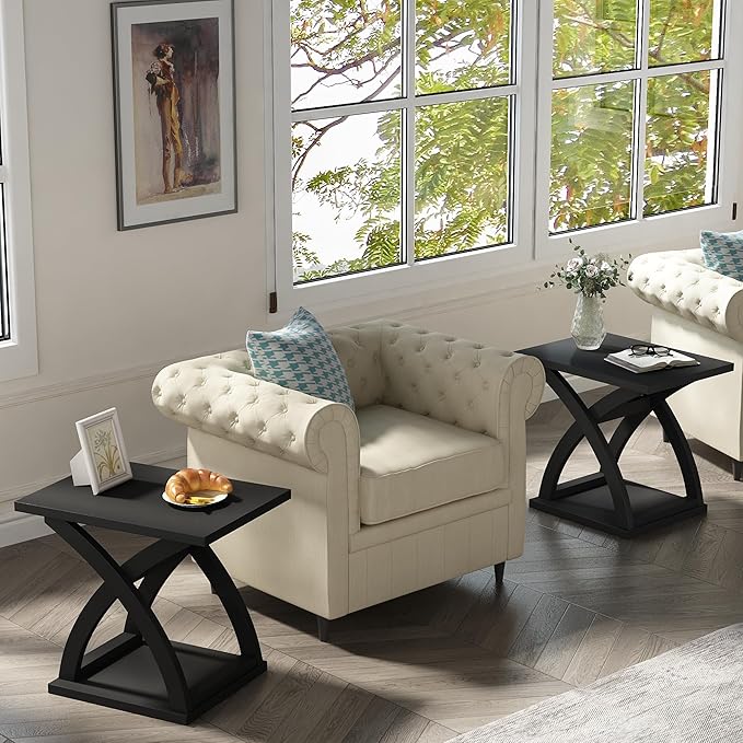 ChooChoo End Side Table Set of 2, Modern End Table - Image 2