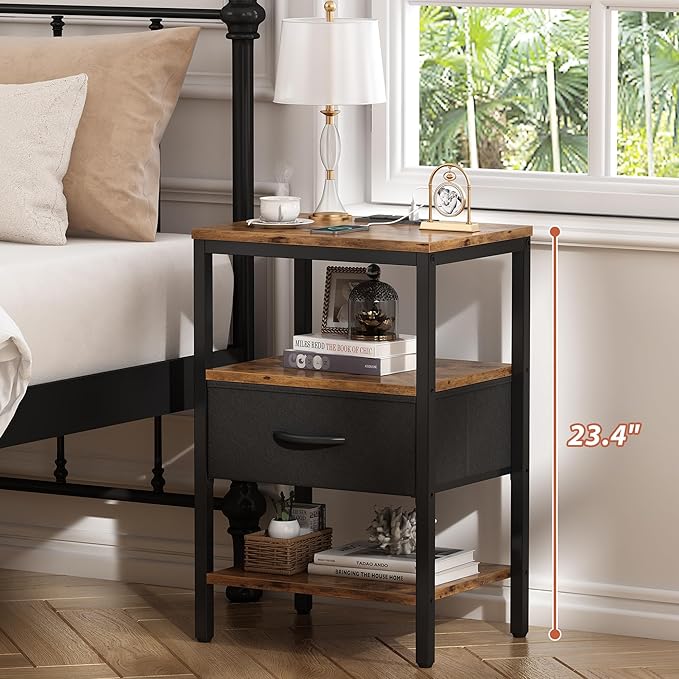 SUPERJARE Nightstand Set of 2, Bed Side Tables - Image 3