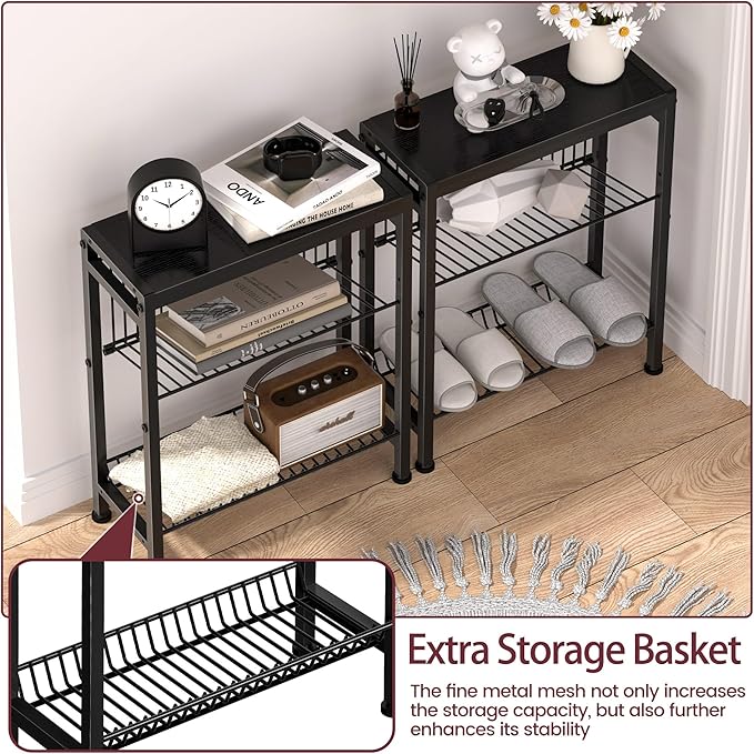 Narrow Side Table for Small Space, 3-Tier End Table - Image 8