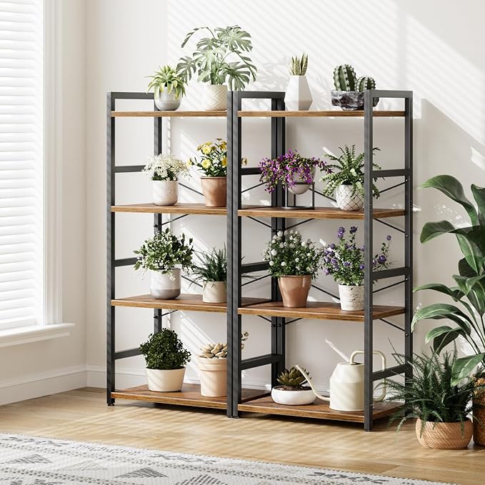 NUMENN 4 Tier Small Bookshelf, Industrial Bookcase Shelf Storage Organizer - Image 2