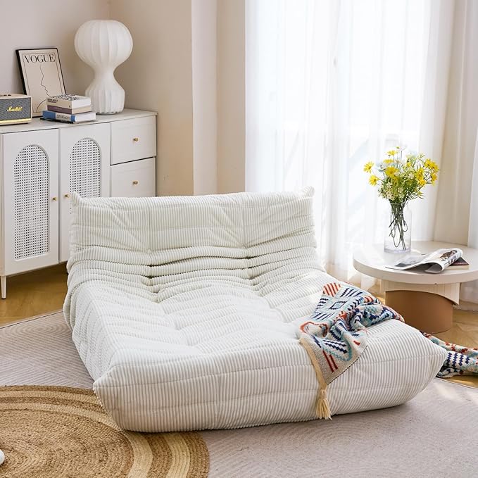 N&V Fireside Lounge Chaise Chair, Mid Century Armless Floor Lounger Sofa - Image 3