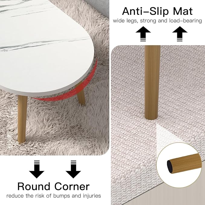 Small Coffee Table for Small Space, Low Table, Floor Table Desk for Sitting on - Image 5