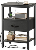 SUPERJARE Nightstand with Charging Station, Bed Side Table with Adjustable by SUPERJARE