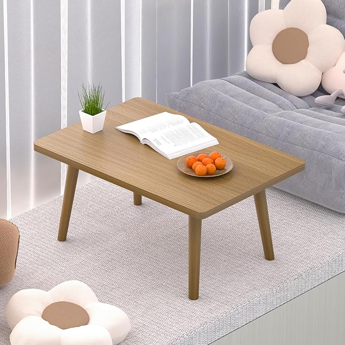Small Coffee Table for Small Space, Low Table, Floor Table Desk for Sitting on - Image 5