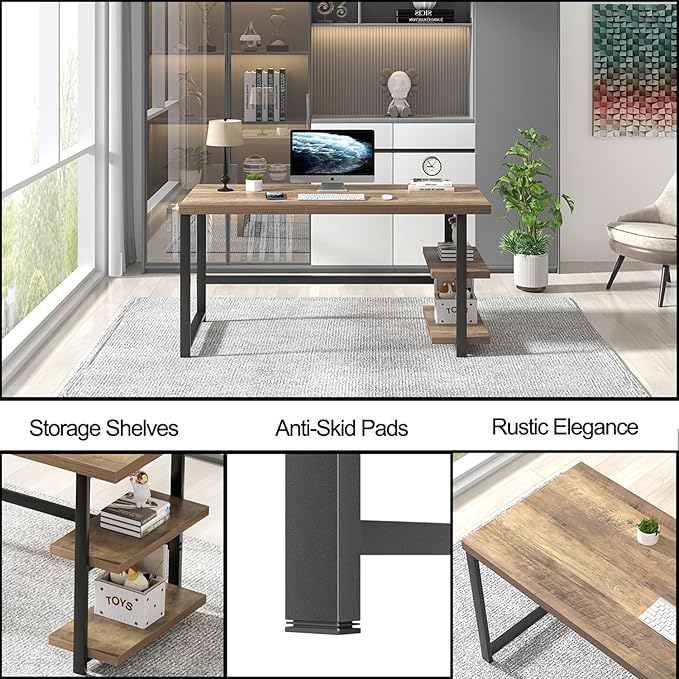 FOLUBAN Computer Desk, Modern Home Office Desk - Image 6