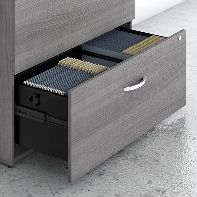 Bush Business Furniture Studio C 2 Drawer Lateral File Cabinet in Platinum Gray - Image 4
