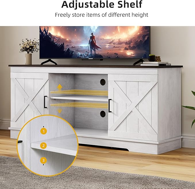 DWVO Farmhouse TV Stands for Living Room, Entertainment Center - Image 5