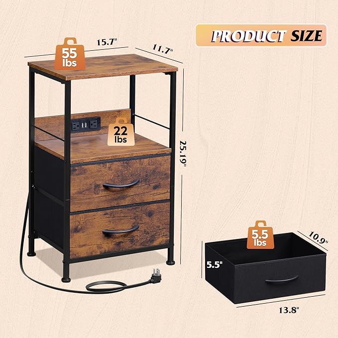 WLIVE Night Stand Set of 2 - Image 3