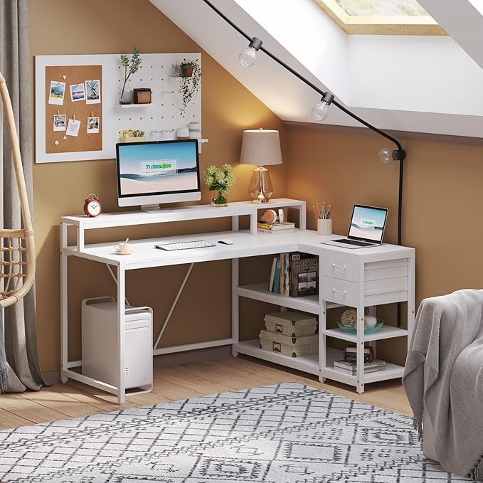 Tribesigns 55-inches Reversible L Shaped Desk - Image 5