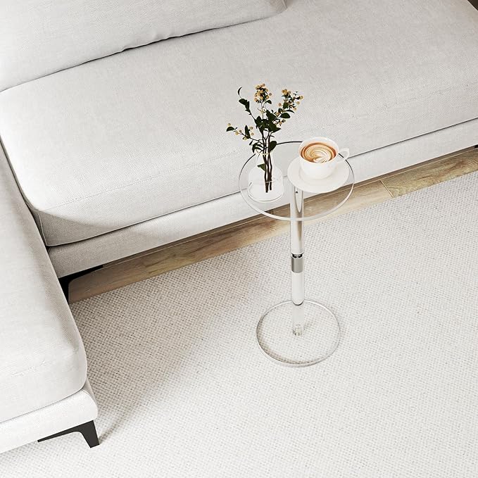 HMYHUM Acrylic Drink Table for Small Spaces, Drink Side/End Table for Living - Image 7