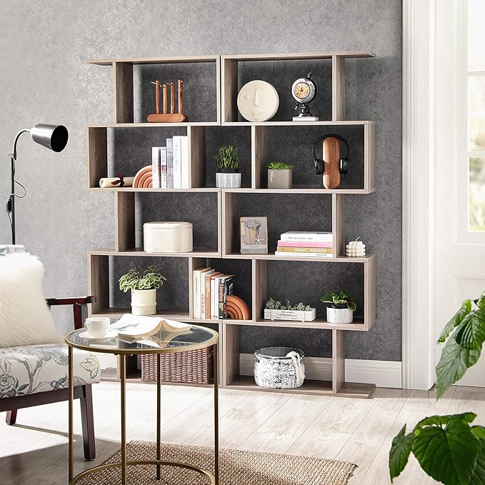 VASAGLE Wooden Bookcase, Display Shelf and Room Divider, Freestanding - Image 4