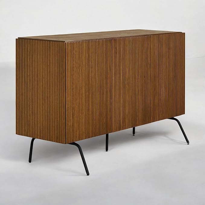 NTC Veil Modern Sideboard with 3 Doors, Buffet Cabinet with Vertical Groove by NTC