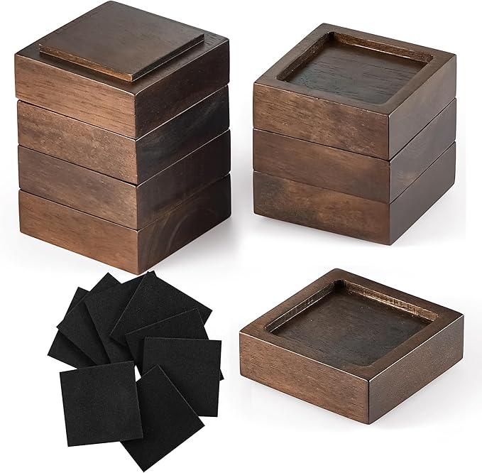 FASONLA Bed Risers, Furniture Risers Lifts Height 1", Solid Natural Wood Risers by FASONLA