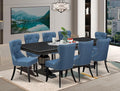 NKSI9-SBB-21-9-Piece Kitchen Table Set Consists of a Dinner Table and 8 Blue by LuxebyEastWestFurniture