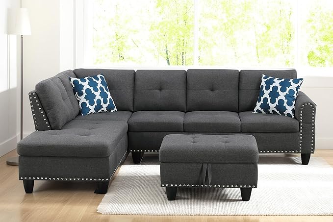 98 Inch L Shaped Sectional Sofa - Image 2