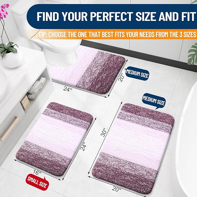 OLANLY Bathroom Rugs Mat 30x20, Extra Soft Absorbent Microfiber Bath Rugs - Image 2