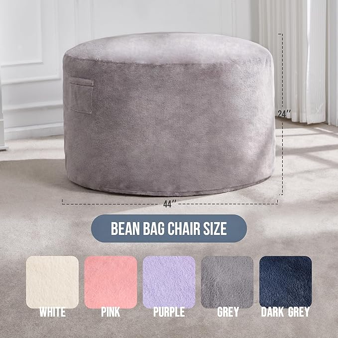 Hobestluk 4ft Bean Bag Chairs for Adults Large Beanbag Chair - Image 2