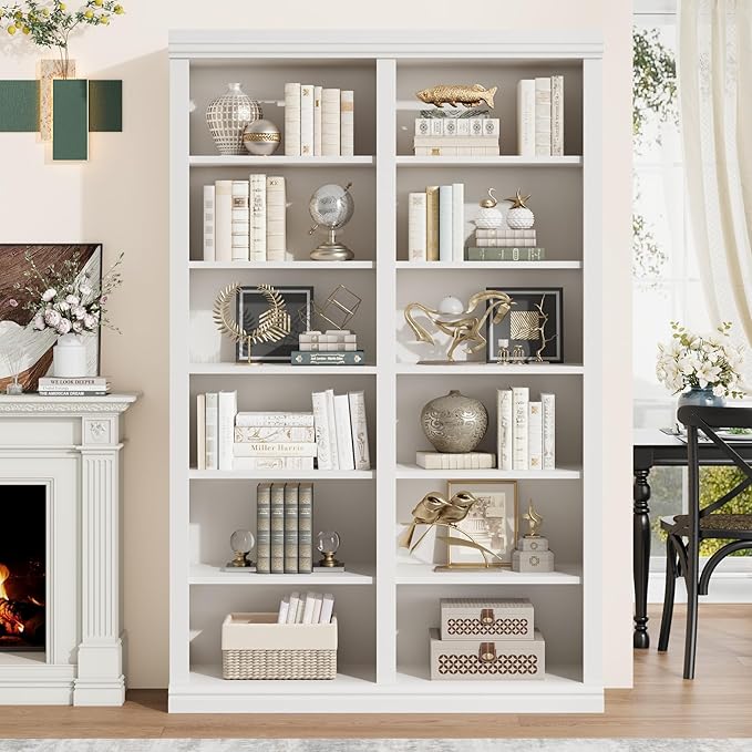 74.5" Tall Bookshelf with Double Storage, Extra Large Bookshelf, 6-Tier Double - Image 7
