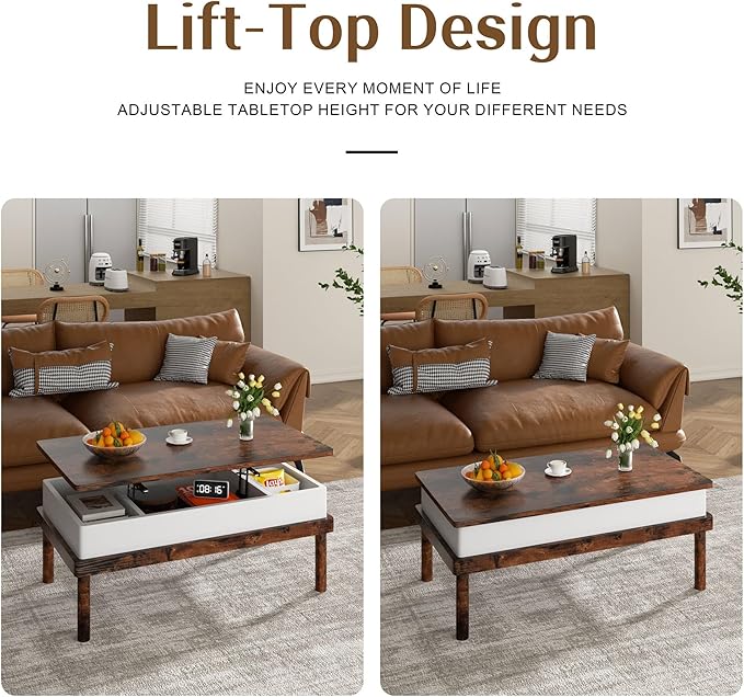 Shintenchi Coffee Table, Lift Top Coffee Table - Image 4