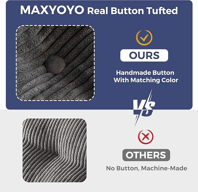 MAXYOYO Bean Bag Chair for Adults, Upholstered Floor Sofa - Image 9