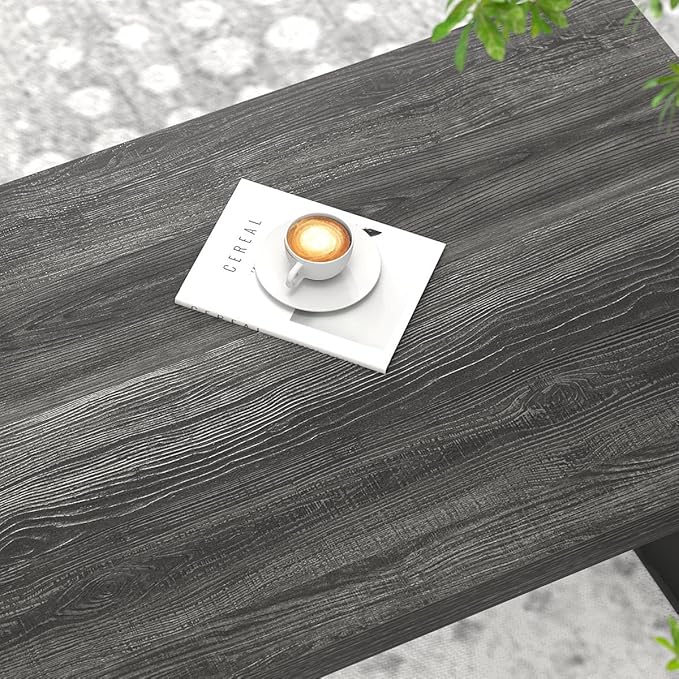 FOLUBAN Coffee Table, Modern Industrial Wood and Metal Center Table, Rectangle - Image 4