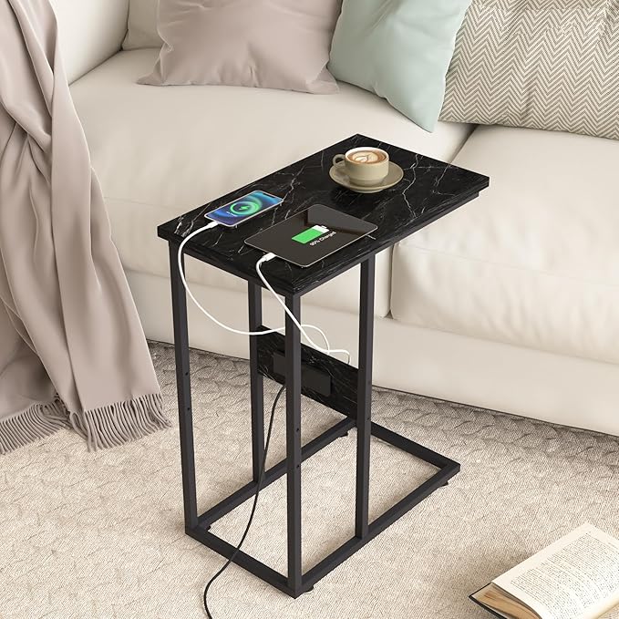 VECELO C Shaped End Side Table - Image 3