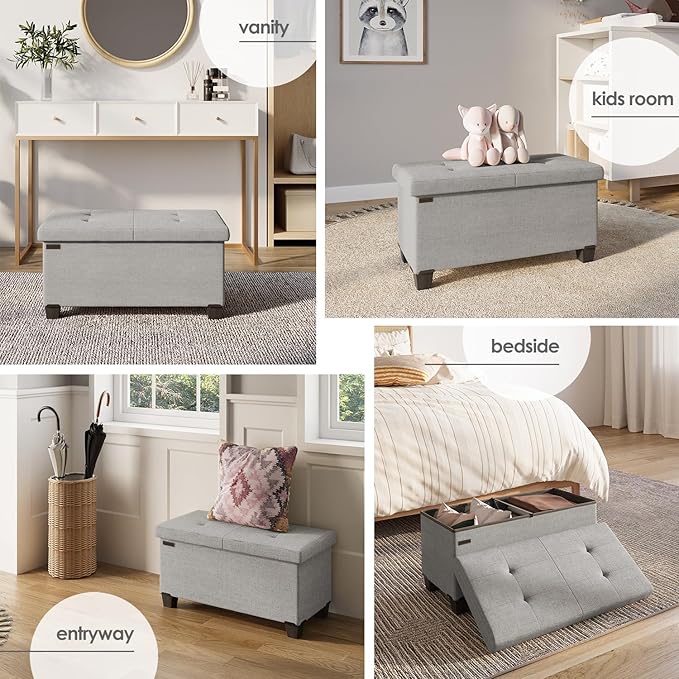 STORAGEBUD Storage Ottoman Bench - Image 4