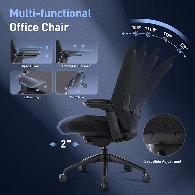 COLAMY Ergonomic Mesh Office Chair, Computer Executive Desk Chair, Ergonomic - Image 3