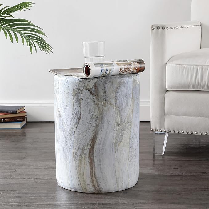 JONATHAN Y TBL1101B Troy 16" Modern Minimalist Faux Marble Column - Image 6