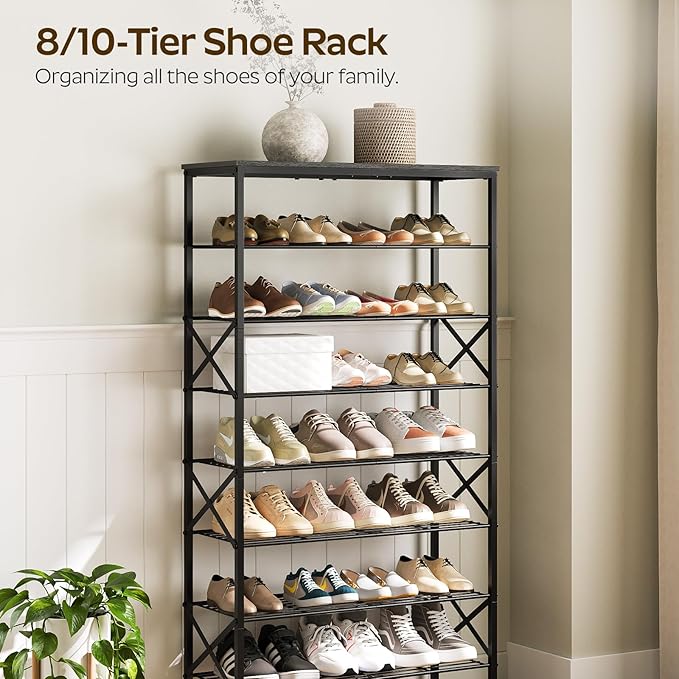 8 Tier Shoe Rack, Large Capacity Shoe Storage Organizer Holds 32 Pairs - Image 4