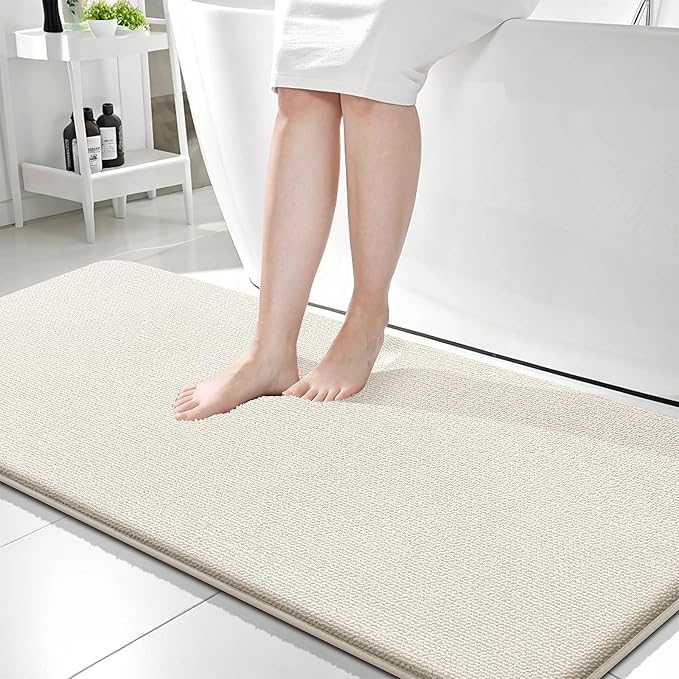 OLANLY Thick Memory Foam Bath Mat Rug 59x24, Extra Soft Absorbent Bathroom Rug by OLANLY